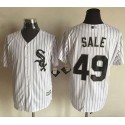 White Sox #49 Chris Sale White(Black Strip) New Cool Base Stitched Jersey