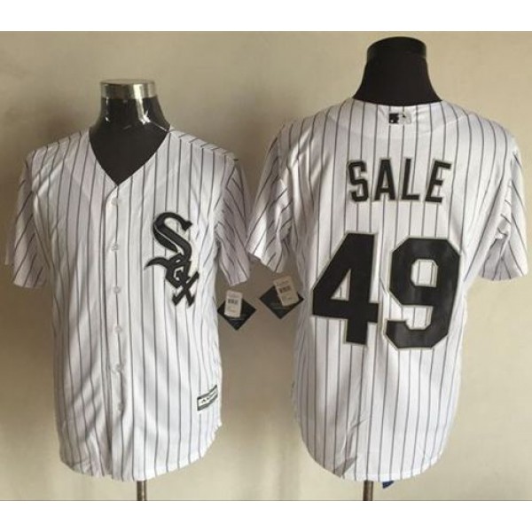 White Sox #49 Chris Sale White(Black Strip) New Cool Base Stitched Jersey