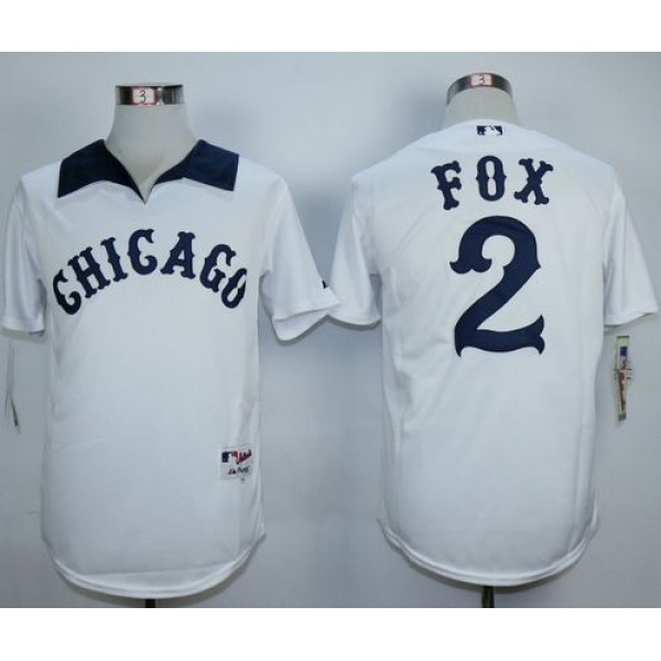 White Sox #2 Nellie Fox White 1976 Turn Back The Clock Stitched Jersey