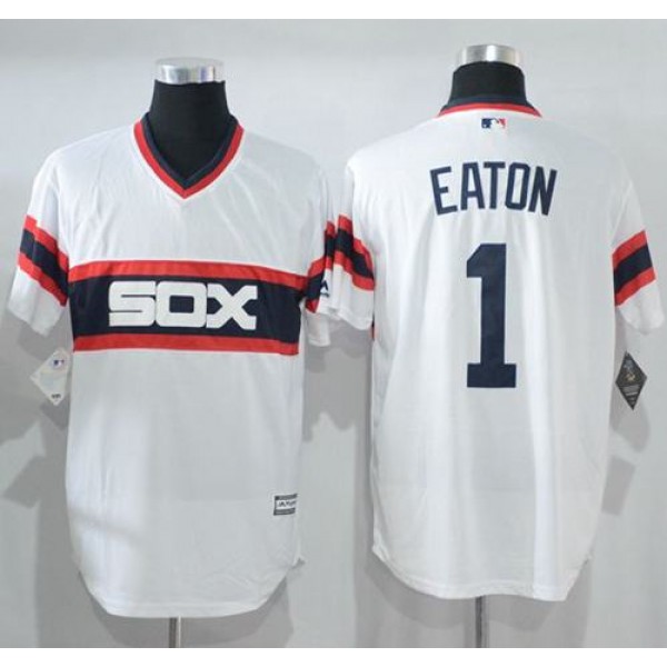 White Sox #1 Adam Eaton White New Cool Base Alternate Home Stitched Jersey