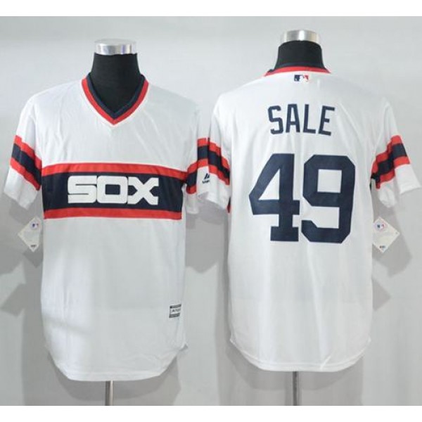 White Sox #49 Chris Sale White New Cool Base Alternate Home Stitched Jersey