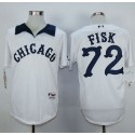 White Sox #72 Carlton Fisk White 1976 Turn Back The Clock Stitched Jersey