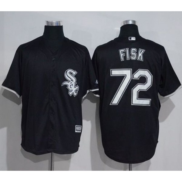 White Sox #72 Carlton Fisk Black New Cool Base Stitched Jersey
