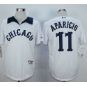 White Sox #11 Luis Aparicio White 1976 Turn Back The Clock Stitched Jersey