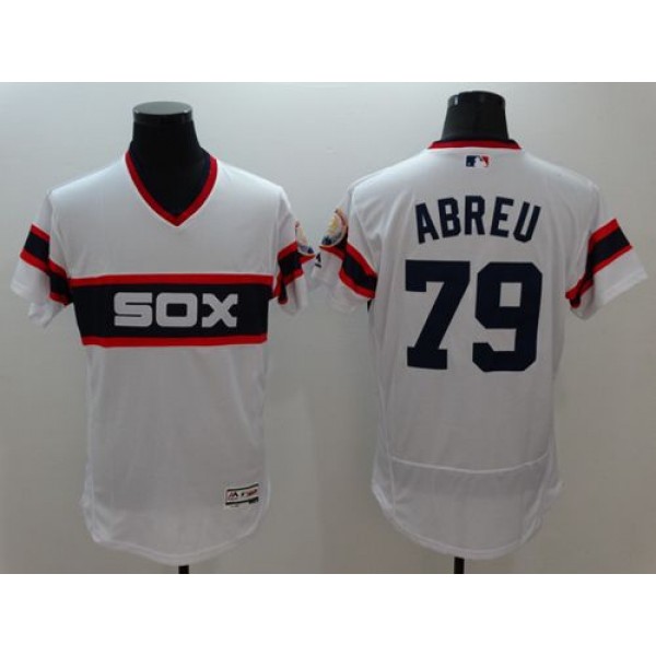White Sox #79 Jose Abreu White Flexbase Authentic Collection Stitched Jersey