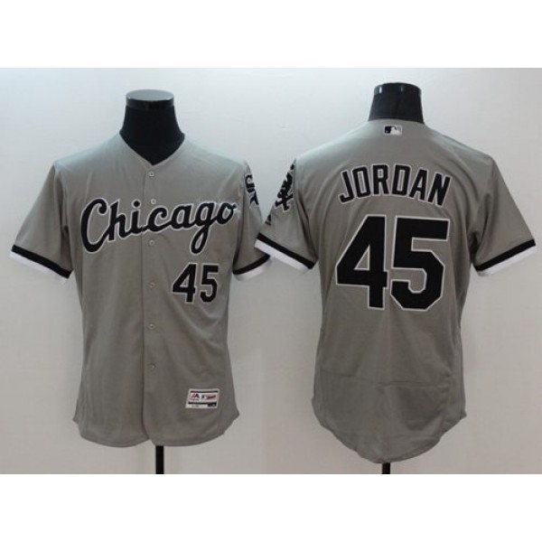 White Sox #45 Michael Jordan Grey Flexbase Authentic Collection Stitched Jersey