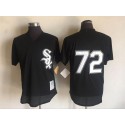 White Sox #72 Carlton Fisk Mitchell And Ness Black 1993 Throwback Stitched Jersey
