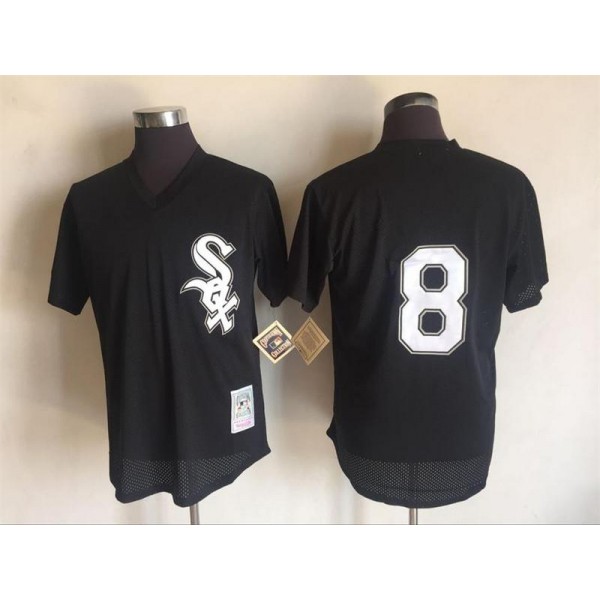 White Sox #8 Bo Jackson Mitchell And Ness Black 1993 Throwback Stitched Jersey