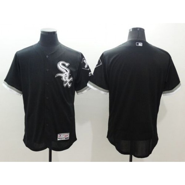 White Sox Blank Black Flexbase Authentic Collection Stitched Jersey