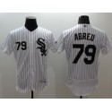 White Sox #79 Jose Abreu White(Black Strip) Flexbase Authentic Collection Stitched Jersey