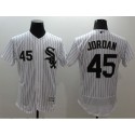 White Sox #45 Michael Jordan White(Black Strip) Flexbase Authentic Collection Stitched Jersey
