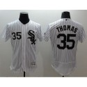White Sox #35 Frank Thomas White(Black Strip) Flexbase Authentic Collection Stitched Jersey