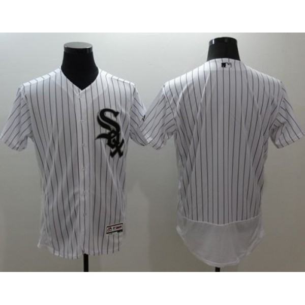 White Sox Blank White(Black Strip) Flexbase Authentic Collection Stitched Jersey