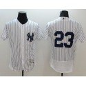 Yankees #23 Don Mattingly White Strip Flexbase Authentic Collection Stitched Jersey