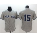 Yankees #15 Thurman Munson Grey Flexbase Authentic Collection Stitched Jersey