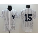 Yankees #15 Thurman Munson White Strip Flexbase Authentic Collection Stitched Jersey
