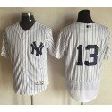 Yankees #13 Alex Rodriguez White Strip Flexbase Authentic Collection Stitched Jersey