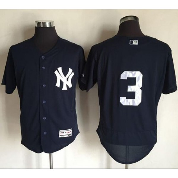Yankees #3 Babe Ruth Navy Blue Flexbase Authentic Collection Stitched Jersey