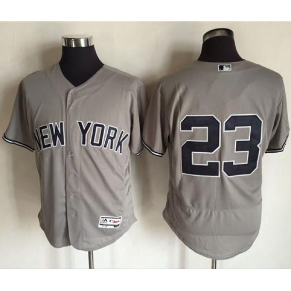 Yankees #23 Don Mattingly Grey Flexbase Authentic Collection Stitched Jersey