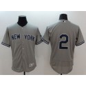 Yankees #2 Derek Jeter Grey Flexbase Authentic Collection Stitched Jersey