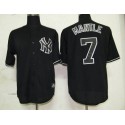 Yankees #7 Mickey Mantle Black Fashion Stitched Jersey