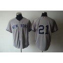 Yankees #21 Paul O'Neill Grey Stitched Jersey