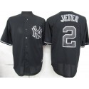 Yankees #2 Derek Jeter Black Fashion Stitched Jersey
