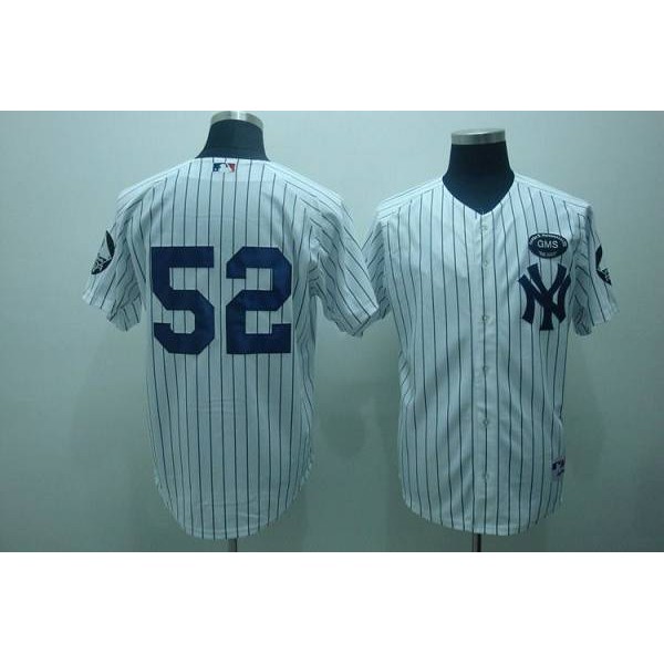 Yankees #52 C.C. Sabathia White GMS The Boss Stitched Jersey