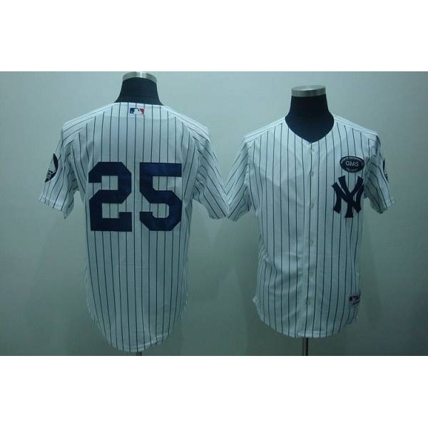 Yankees #25 Mark Teixeira White GMS The Boss Stitched Jersey