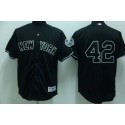 Yankees #42 Mariano Rivera Stitched Black Jersey