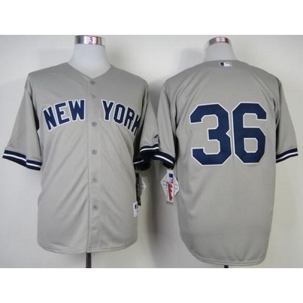 Yankees #36 Carlos Beltran Grey Stitched Jersey