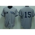 Yankees #15 Thurman Munson Stitched Grey Jersey