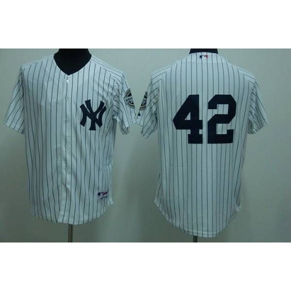 Yankees #42 Mariano Rivera Stitched White Jersey