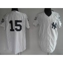 Yankees #15 Thurman Munson Stitched White Jersey