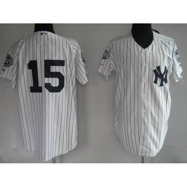 Yankees #15 Thurman Munson Stitched White Jersey