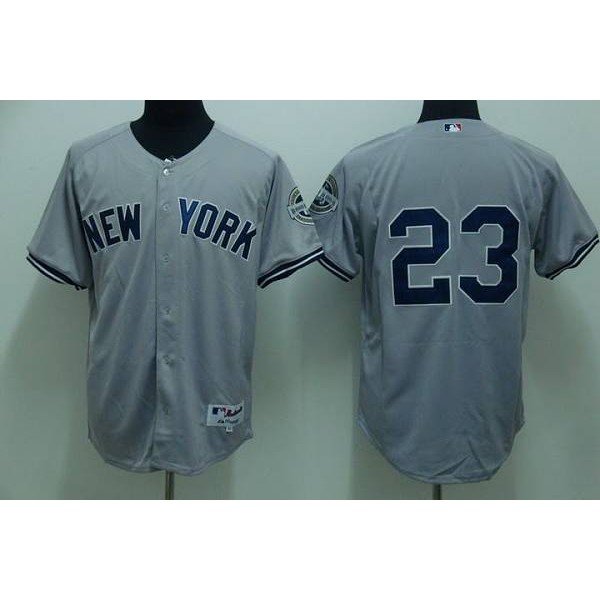 Yankees #23 Don Mattingly Stitched Grey Jersey