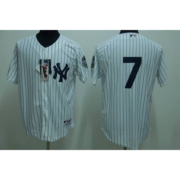 Yankees #7 Mickey Mantle Stitched White Jersey