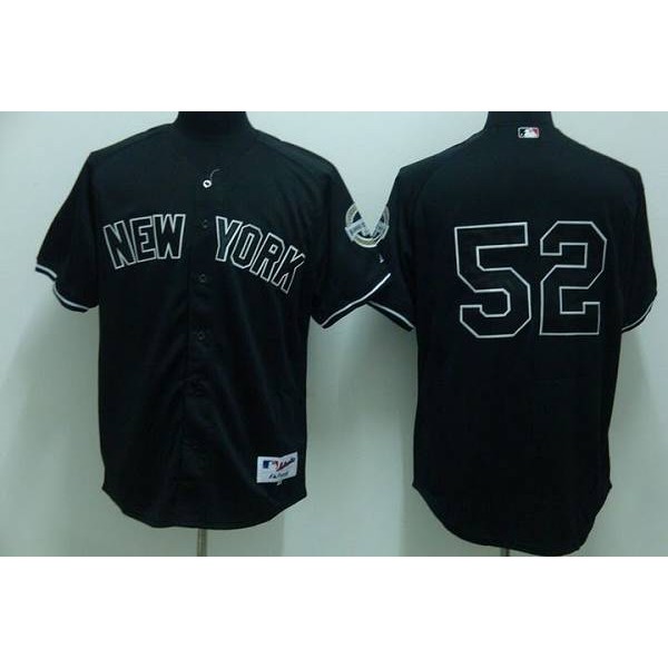 Yankees #52 C.C. Sabathia Stitched Black Jersey