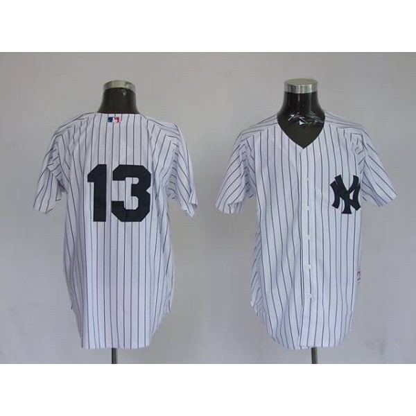 Yankees #13 Alex Rodriguez Stitched White Jersey