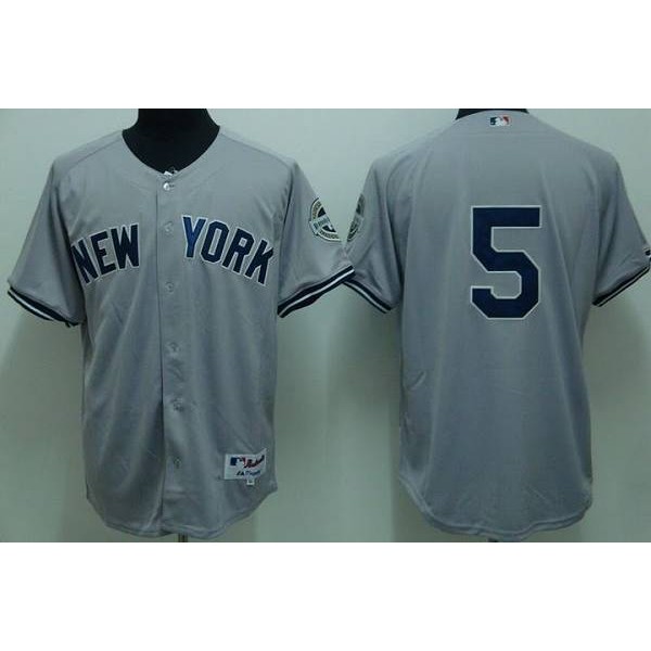 Yankees #5 Joe DiMaggio Stitched Grey Jersey