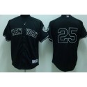 Yankees #25 Mark Teixeira Stitched Black Jersey