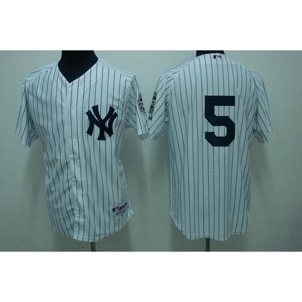 Yankees #5 Joe DiMaggio Stitched White Jersey