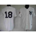 Yankees #18 Johnny Damon Stitched White Jersey