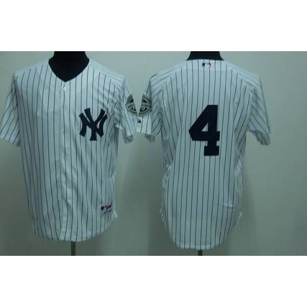 Yankees #4 Lou Gehrig Stitched White Jersey