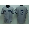 Yankees #3 Babe Ruth Stitched Grey Jersey