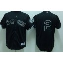 Yankees #2 Derek Jeter Stitched Black Jersey