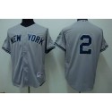 Yankees #2 Derek Jeter Stitched Grey Jersey