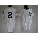 Yankees #2 Derek Jeter Stitched White Jersey
