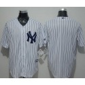 Yankees Blank White Strip New Cool Base Stitched Jersey
