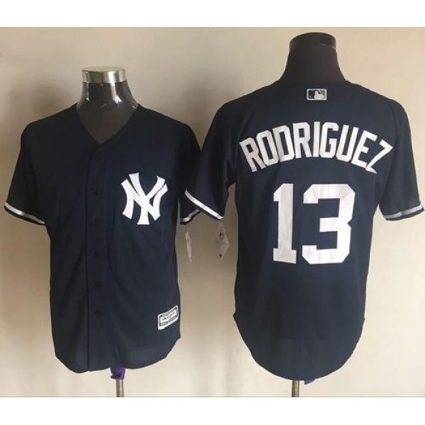 Yankees #13 Alex Rodriguez Navy Blue New Cool Base Stitched Jersey